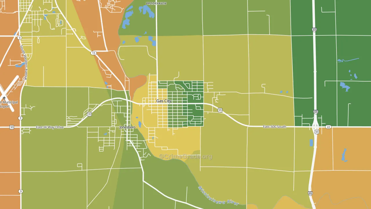 46933, IN Map of Drug-Related Crime Rates