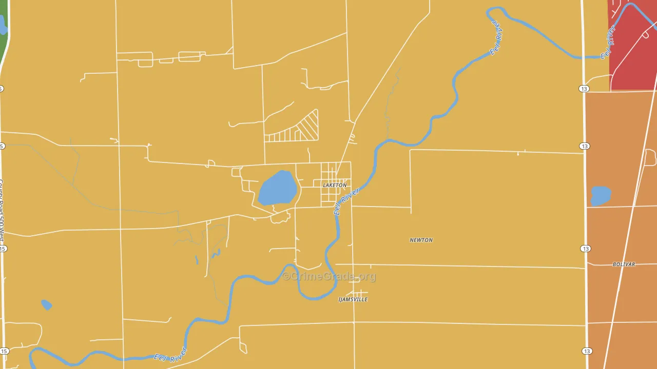 46943, IN Map of Drug-Related Crime Rates