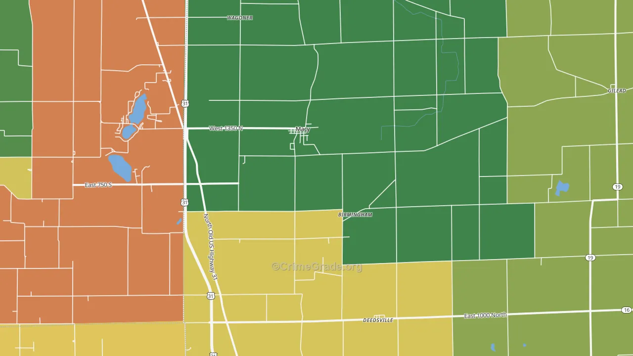 46951, IN Map of Drug-Related Crime Rates