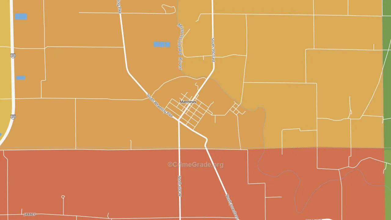 46957, IN Map of Drug-Related Crime Rates