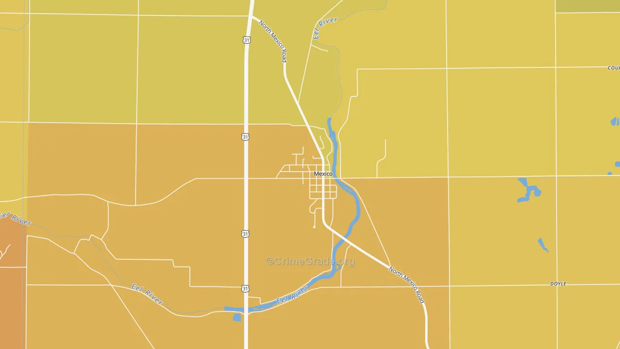 46958, IN Map of Drug-Related Crime Rates