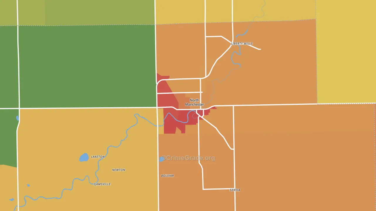 46962, IN Map of Drug-Related Crime Rates