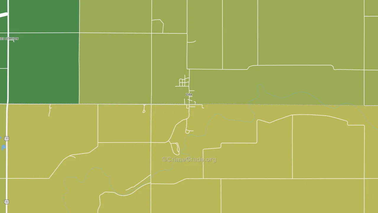 46968, IN Map of Drug-Related Crime Rates