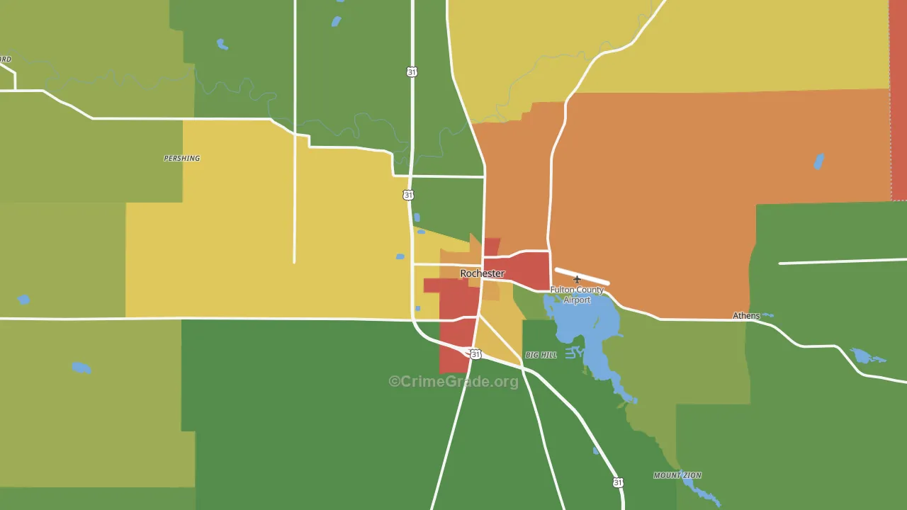 46975, IN Map of Drug-Related Crime Rates