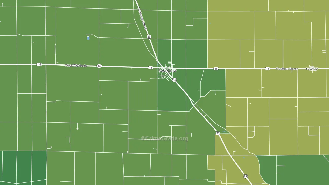 46978, IN Map of Drug-Related Crime Rates