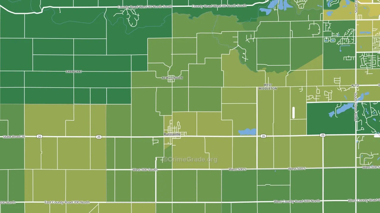 46979, IN Map of Drug-Related Crime Rates