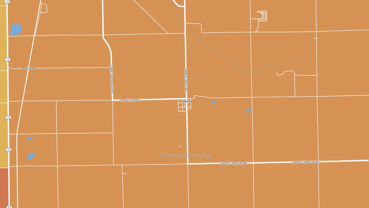 46980, IN Map of Drug-Related Crime Rates