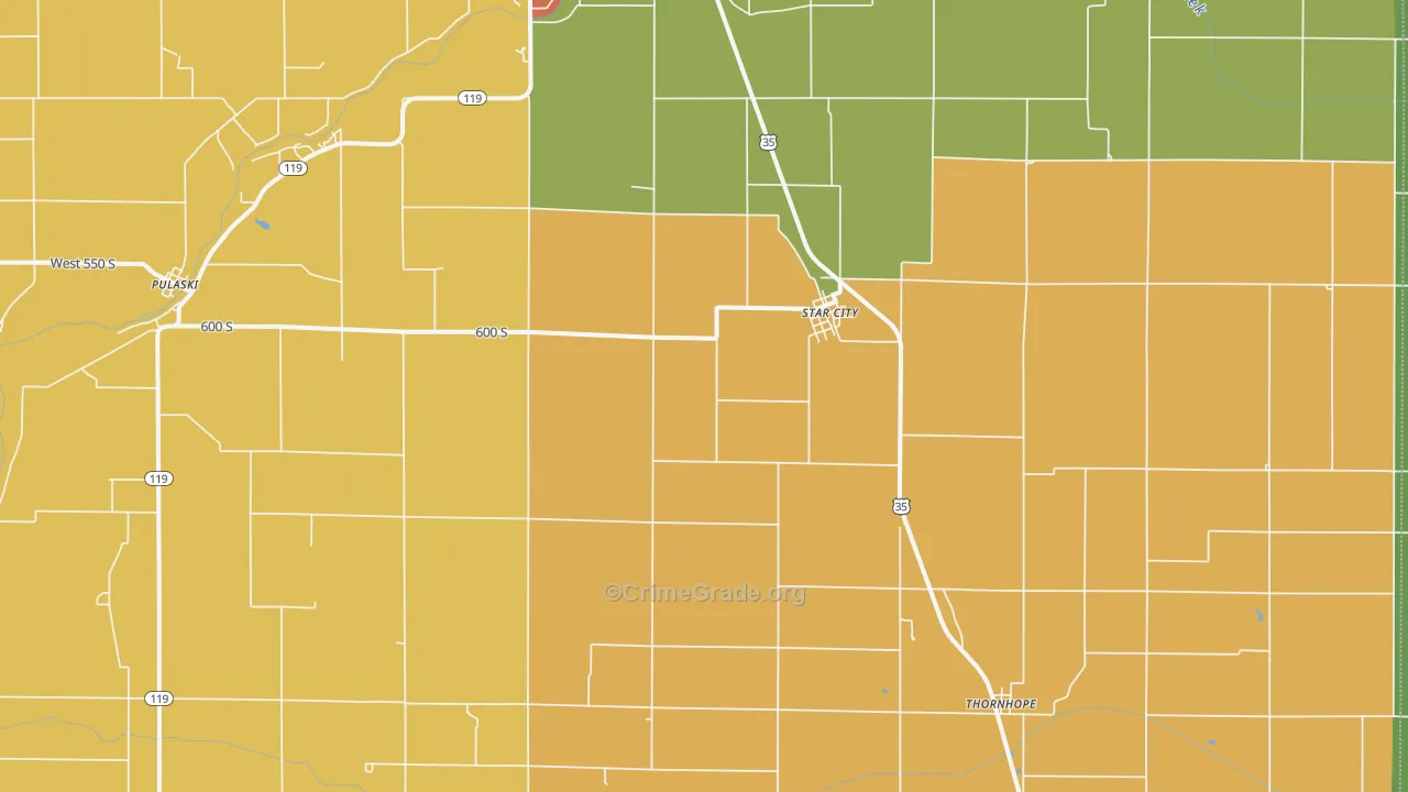 46985, IN Map of Drug-Related Crime Rates