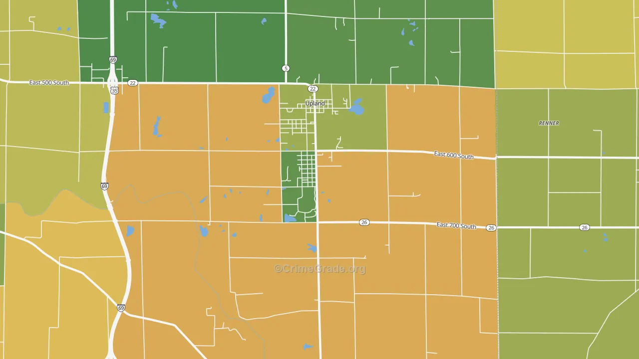 46989, IN Map of Drug-Related Crime Rates