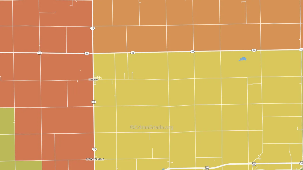 46990, IN Map of Drug-Related Crime Rates