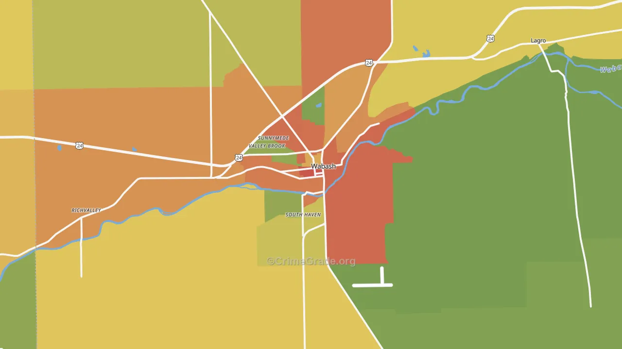 46992, IN Map of Drug-Related Crime Rates