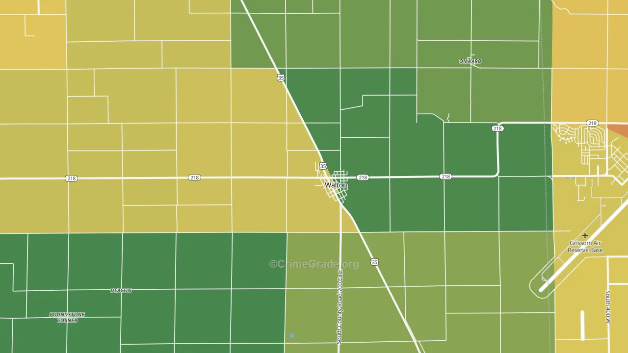 46994, IN Map of Drug-Related Crime Rates
