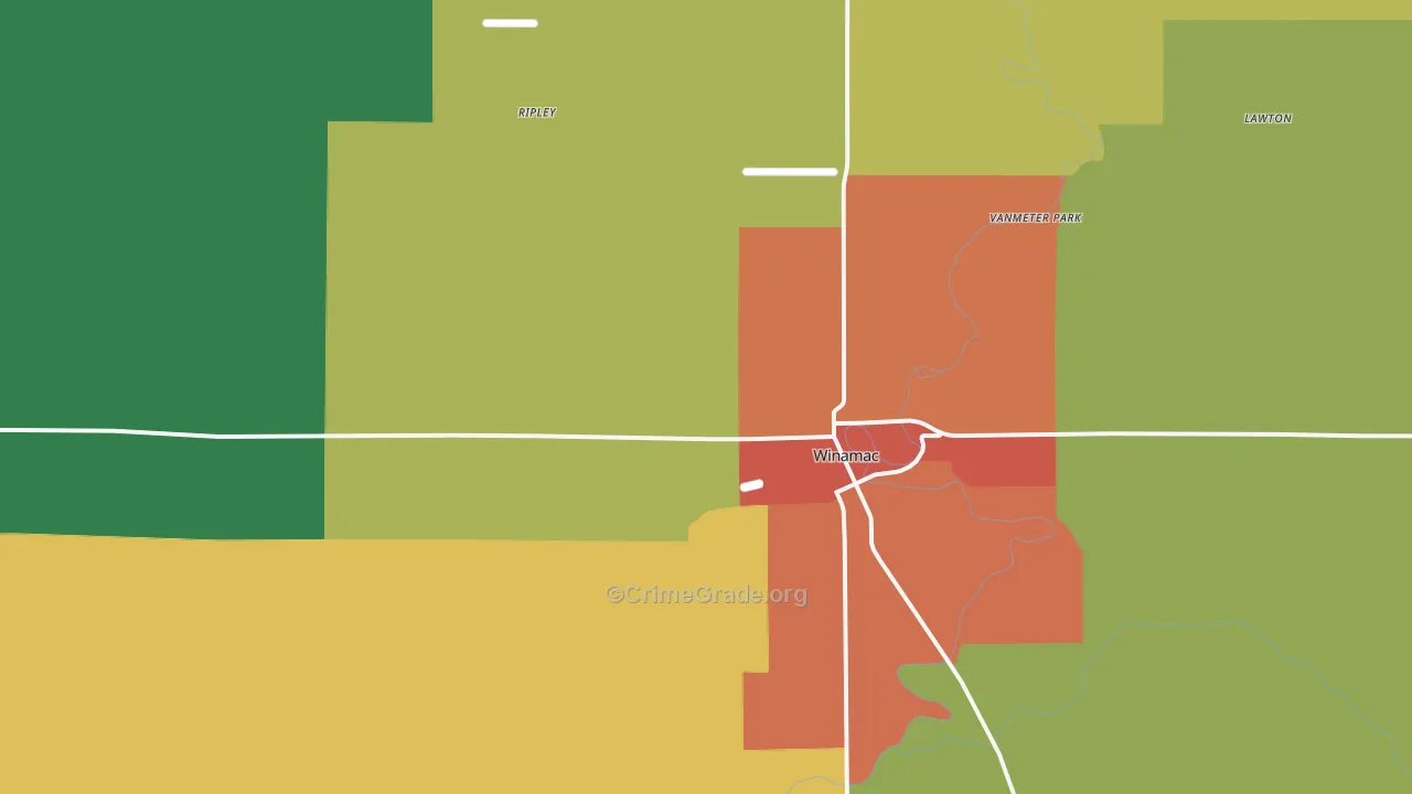 46996, IN Map of Drug-Related Crime Rates