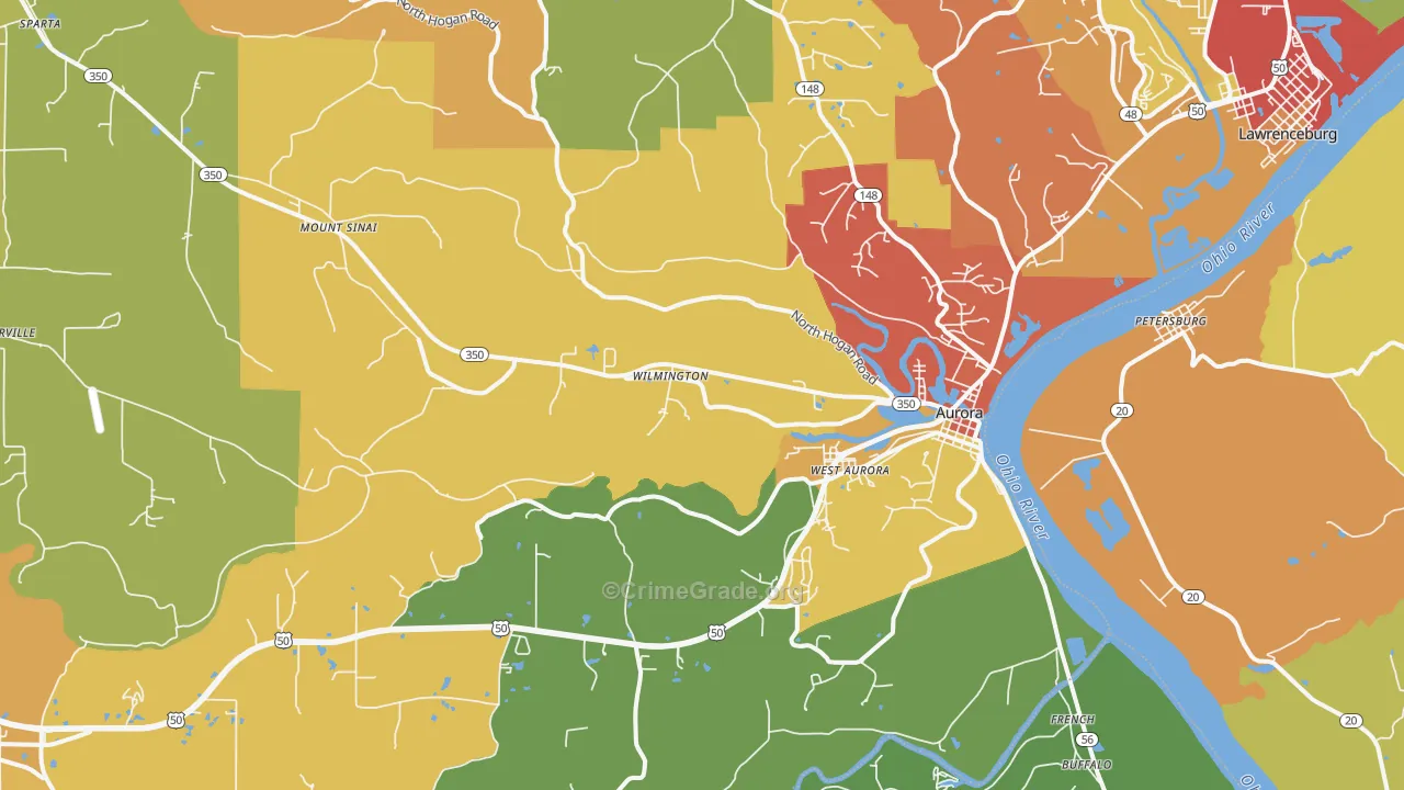 47001, IN Map of Drug-Related Crime Rates