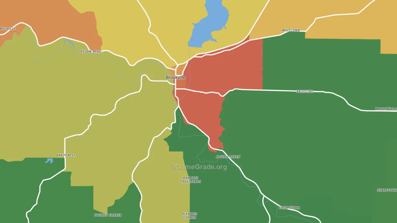 47012, IN Map of Drug-Related Crime Rates