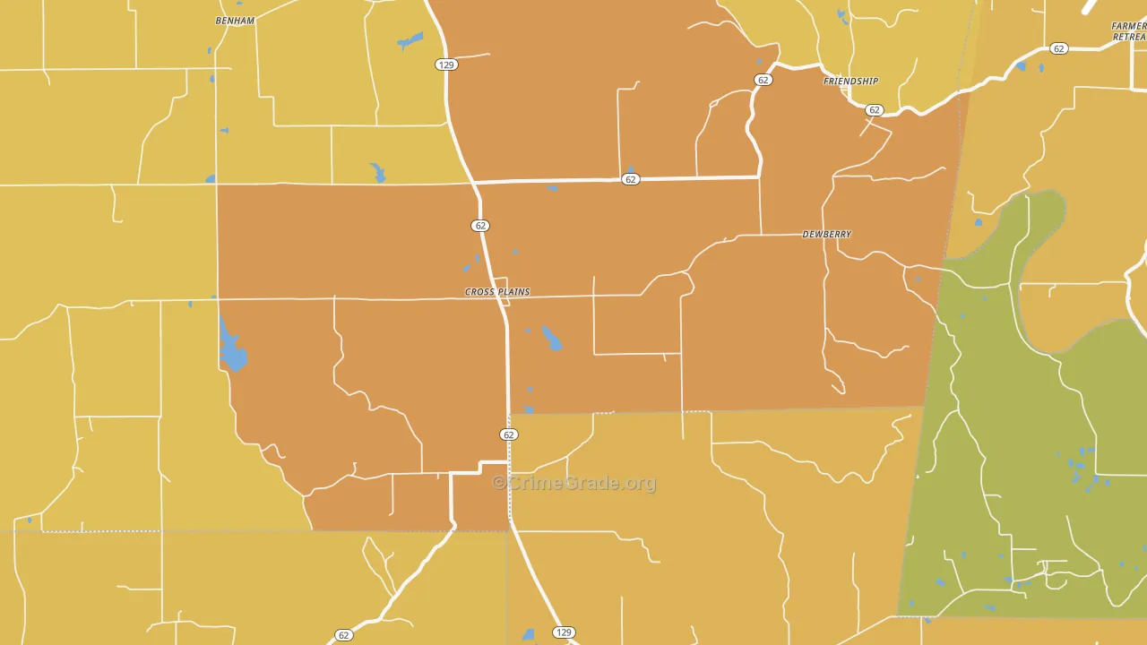 47017, IN Map of Drug-Related Crime Rates