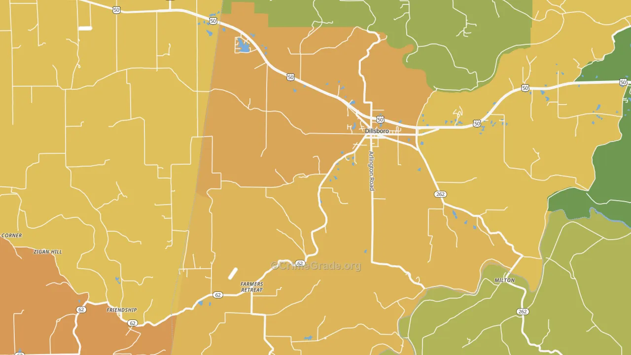 47018, IN Map of Drug-Related Crime Rates