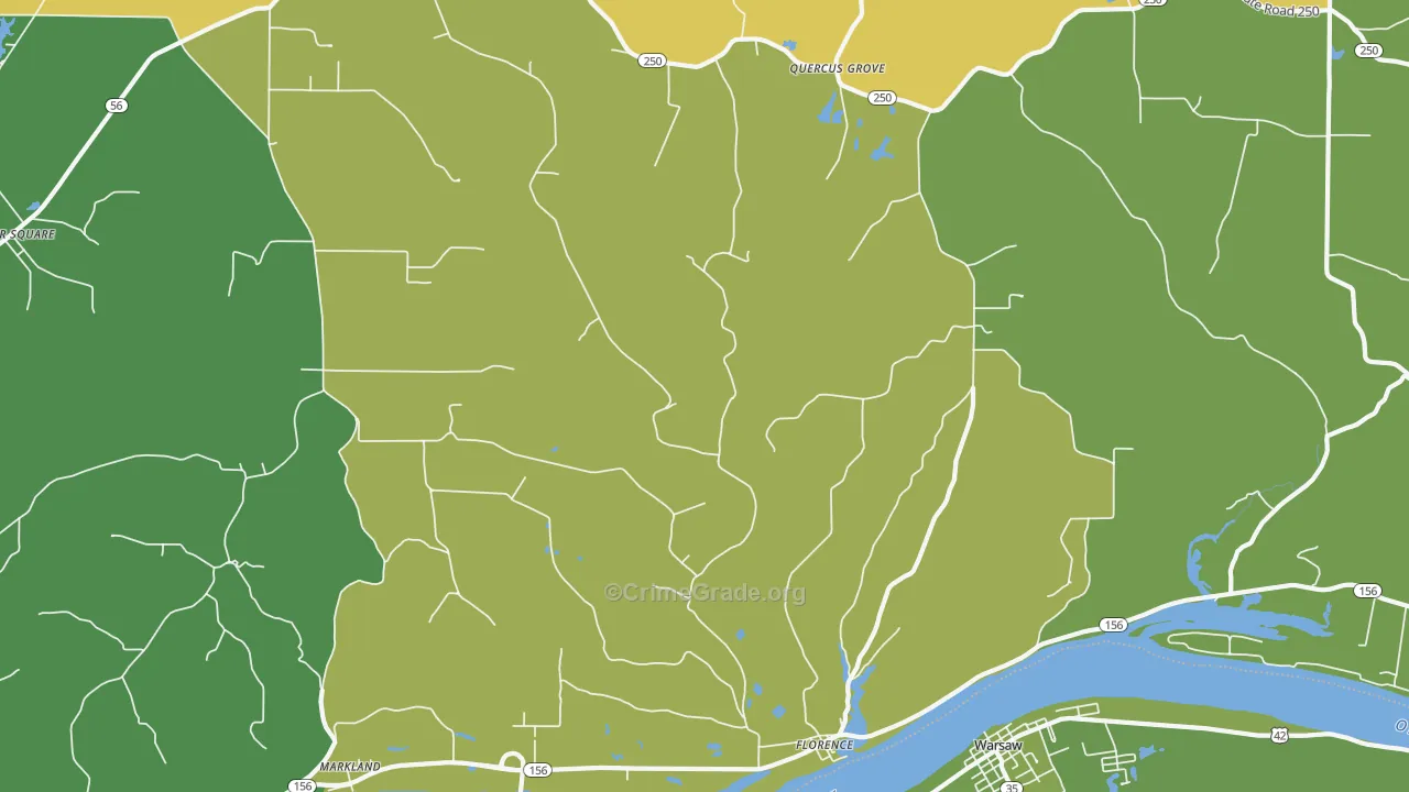 47020, IN Map of Drug-Related Crime Rates