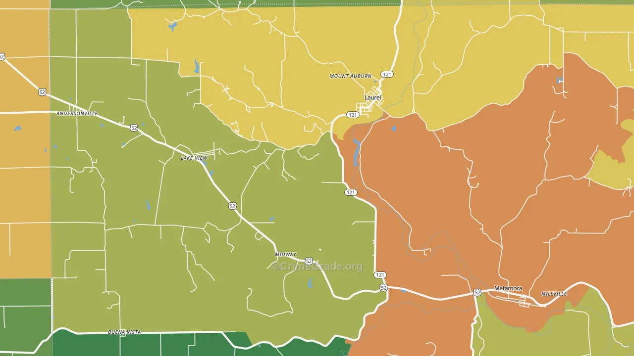 47024, IN Map of Drug-Related Crime Rates
