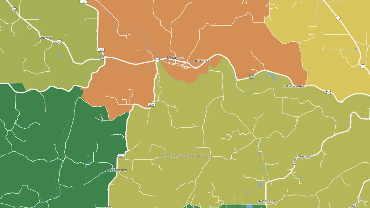 47030, IN Map of Drug-Related Crime Rates