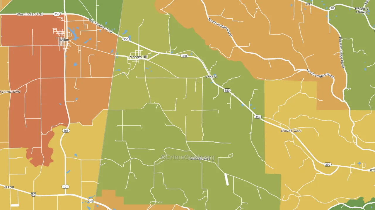 47032, IN Map of Drug-Related Crime Rates