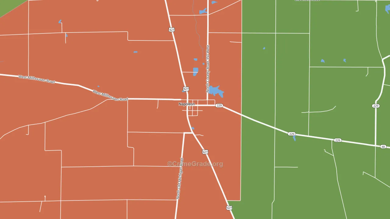 47034, IN Map of Drug-Related Crime Rates