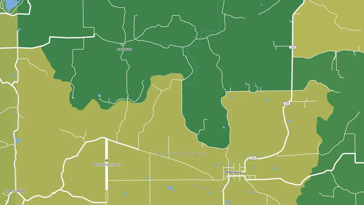 47036, IN Map of Drug-Related Crime Rates