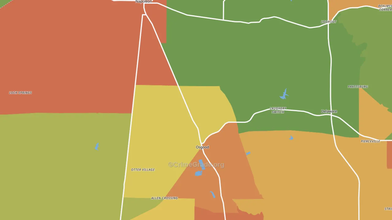 47037, IN Map of Drug-Related Crime Rates