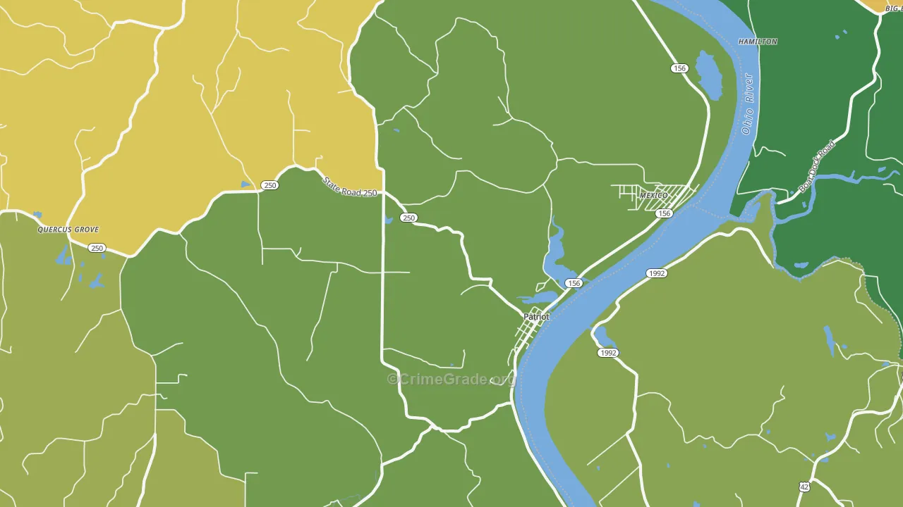 47038, IN Map of Drug-Related Crime Rates