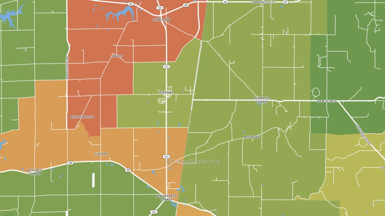 47041, IN Map of Drug-Related Crime Rates