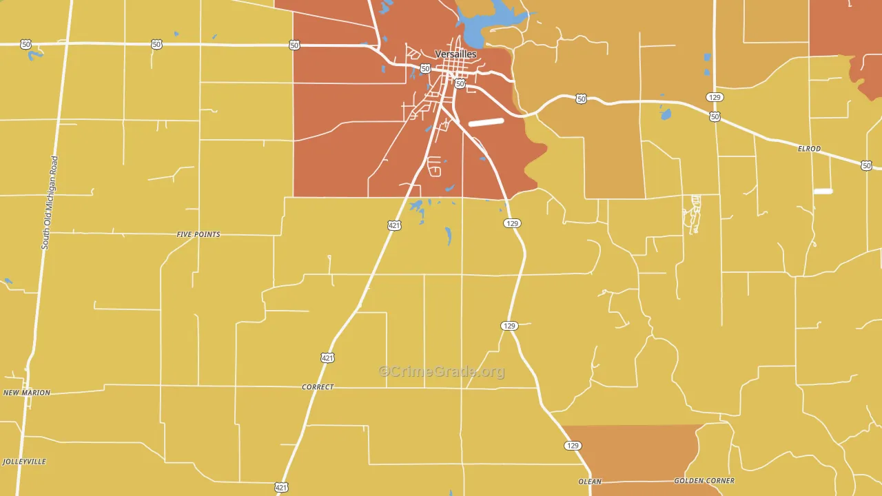47042, IN Map of Drug-Related Crime Rates