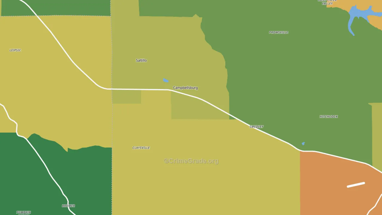 47108, IN Map of Drug-Related Crime Rates