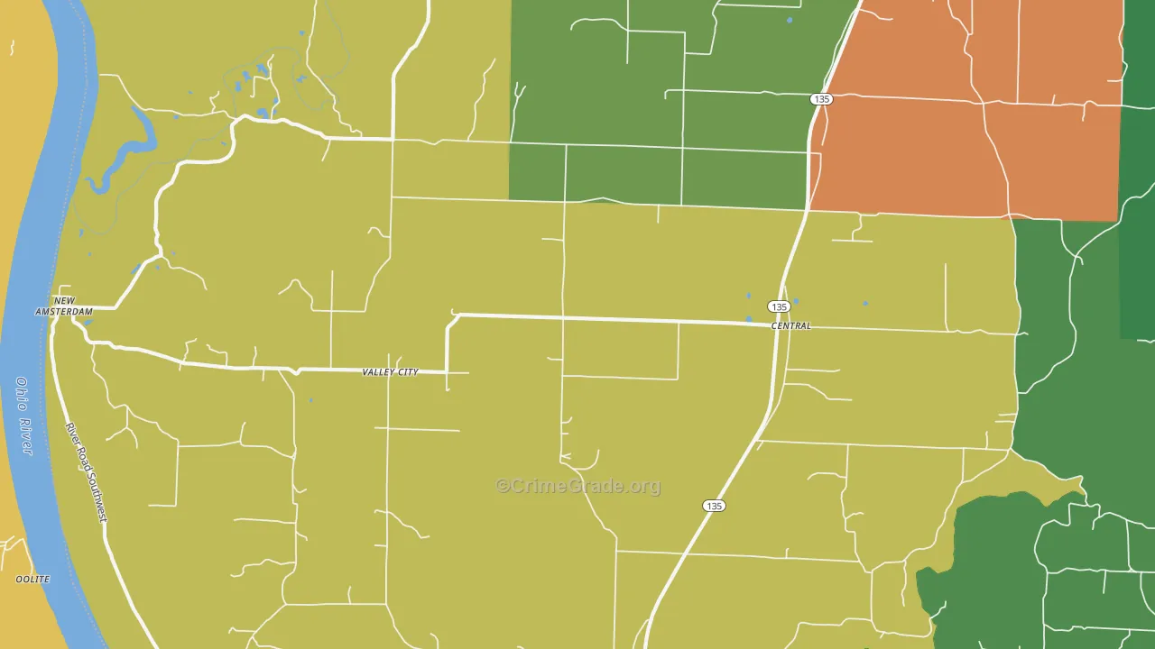 47110, IN Map of Drug-Related Crime Rates