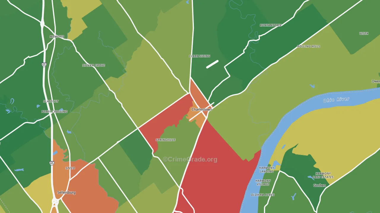 47111, IN Map of Drug-Related Crime Rates