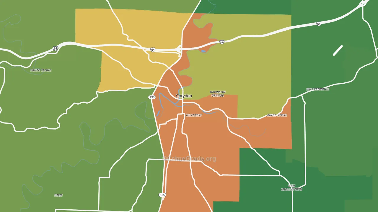47112, IN Map of Drug-Related Crime Rates