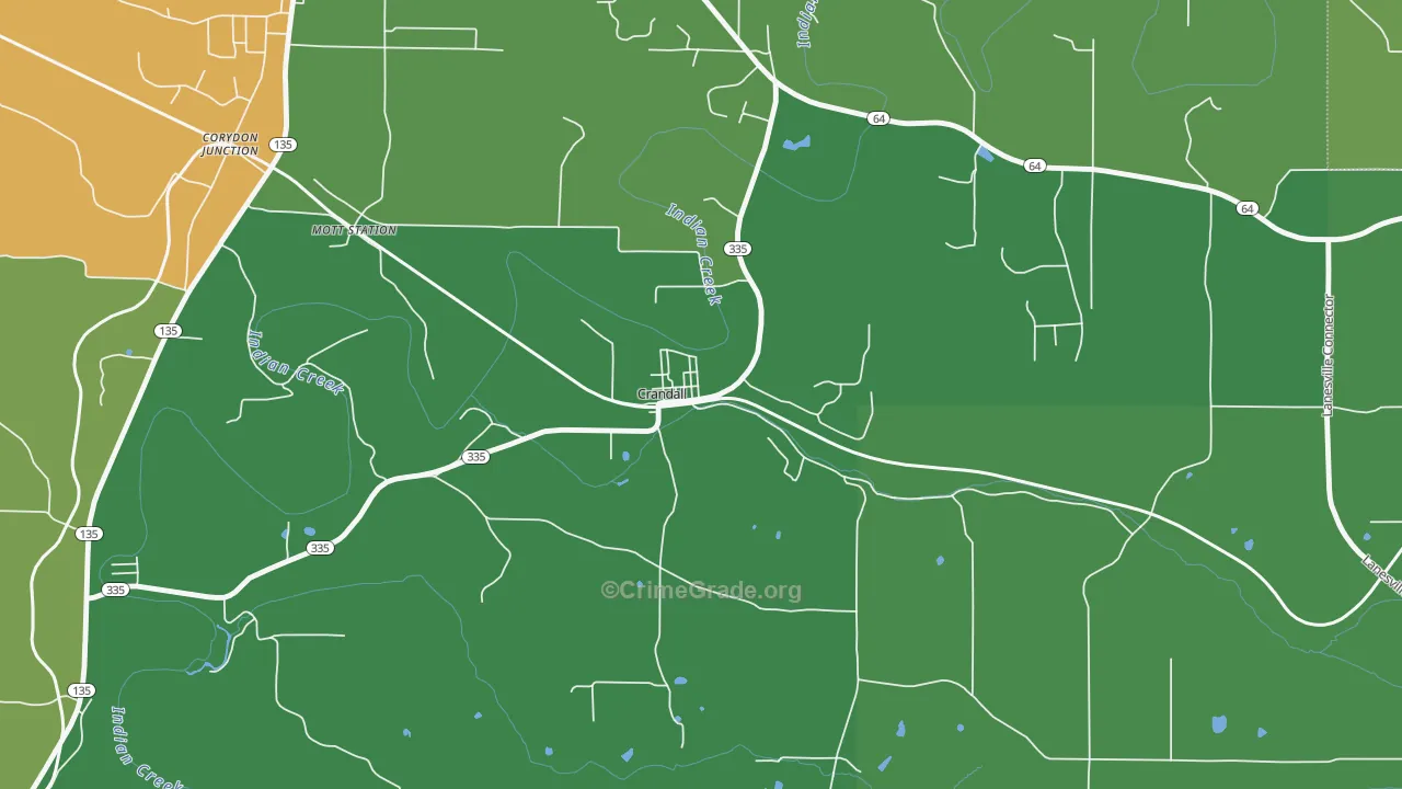 47114, IN Map of Drug-Related Crime Rates