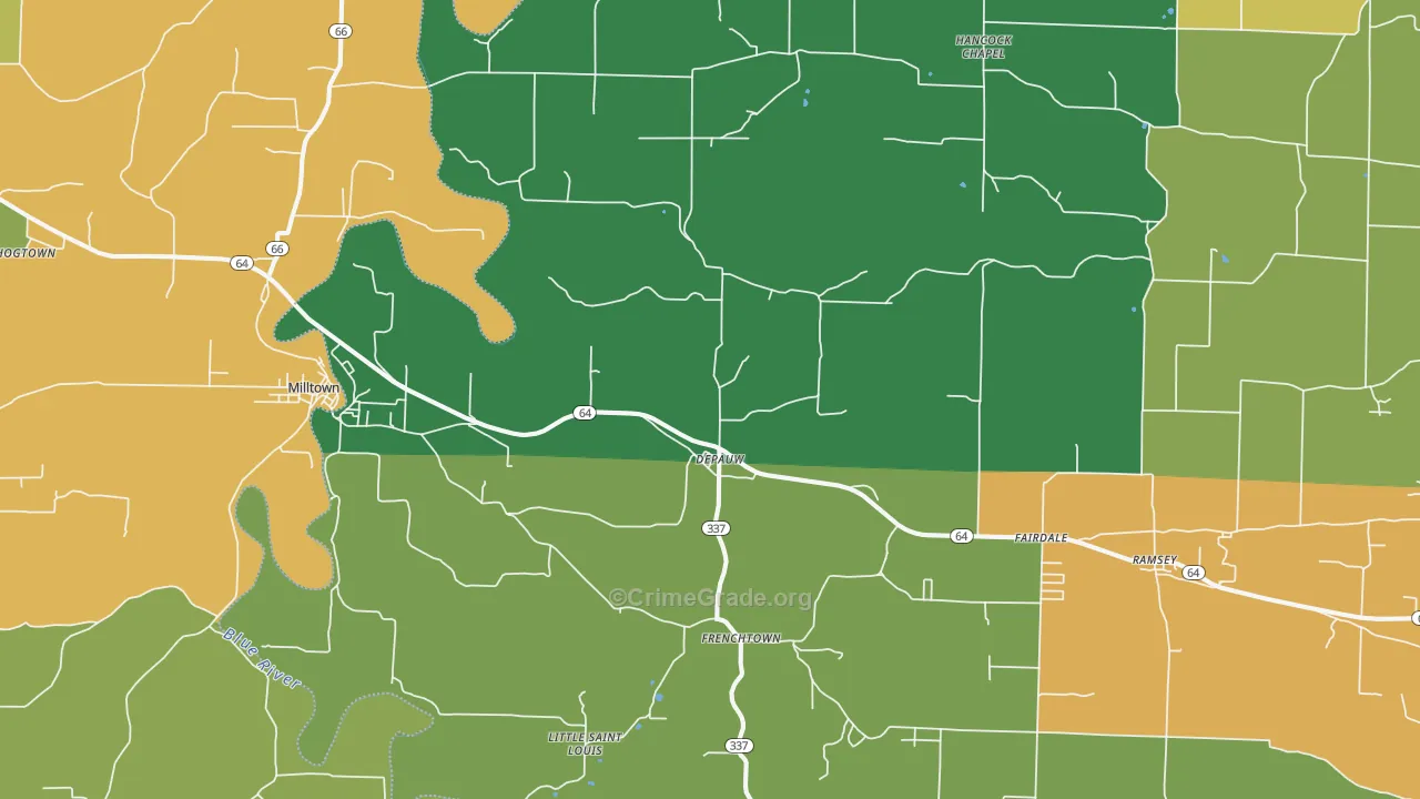 47115, IN Map of Drug-Related Crime Rates