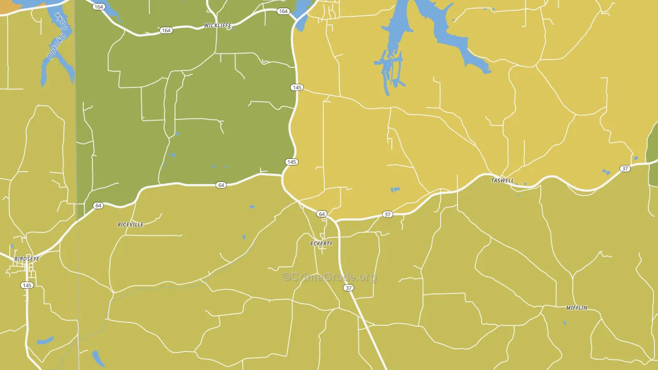 47116, IN Map of Drug-Related Crime Rates