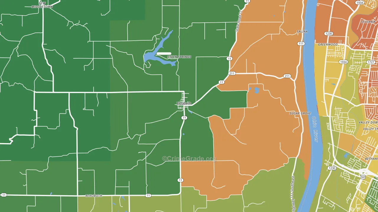 47117, IN Map of Drug-Related Crime Rates