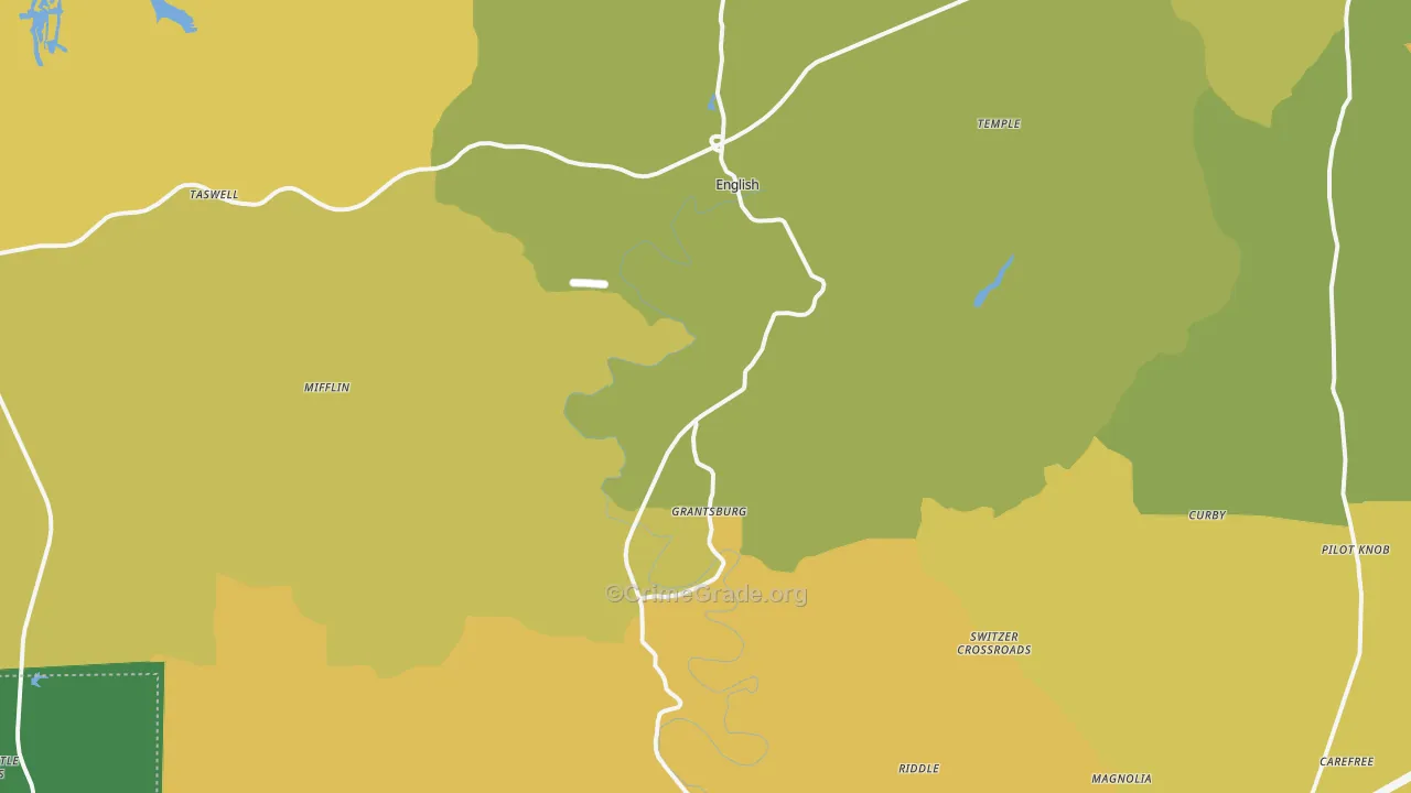 47118, IN Map of Drug-Related Crime Rates