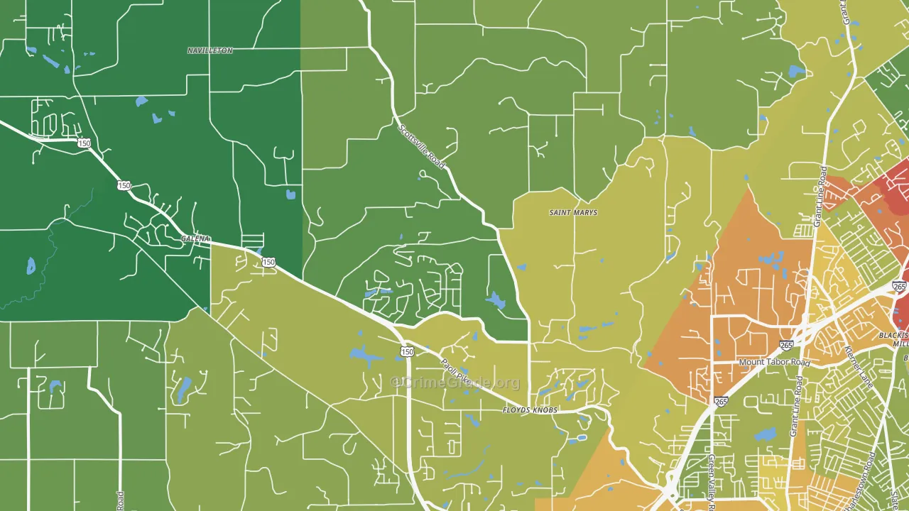 47119, IN Map of Drug-Related Crime Rates