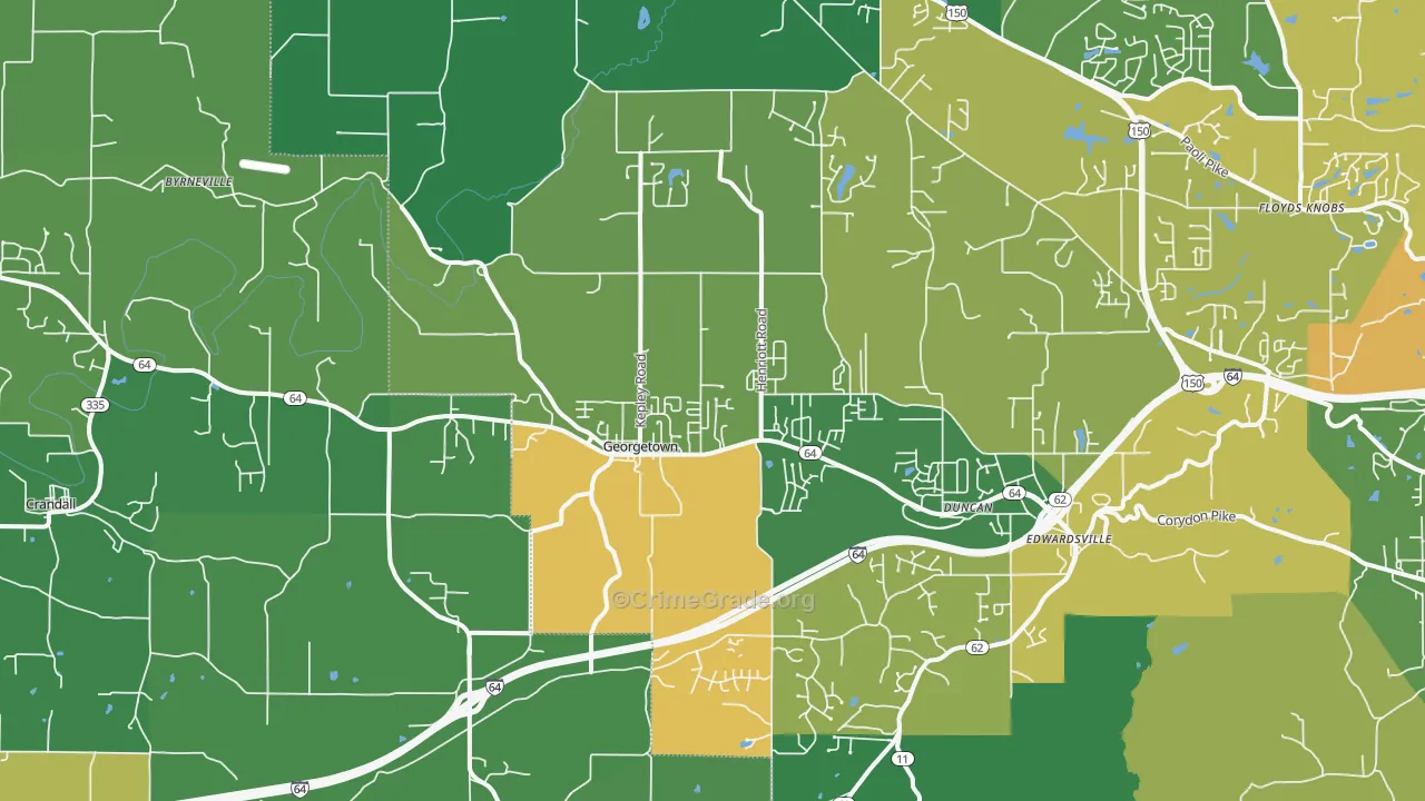 47122, IN Map of Drug-Related Crime Rates