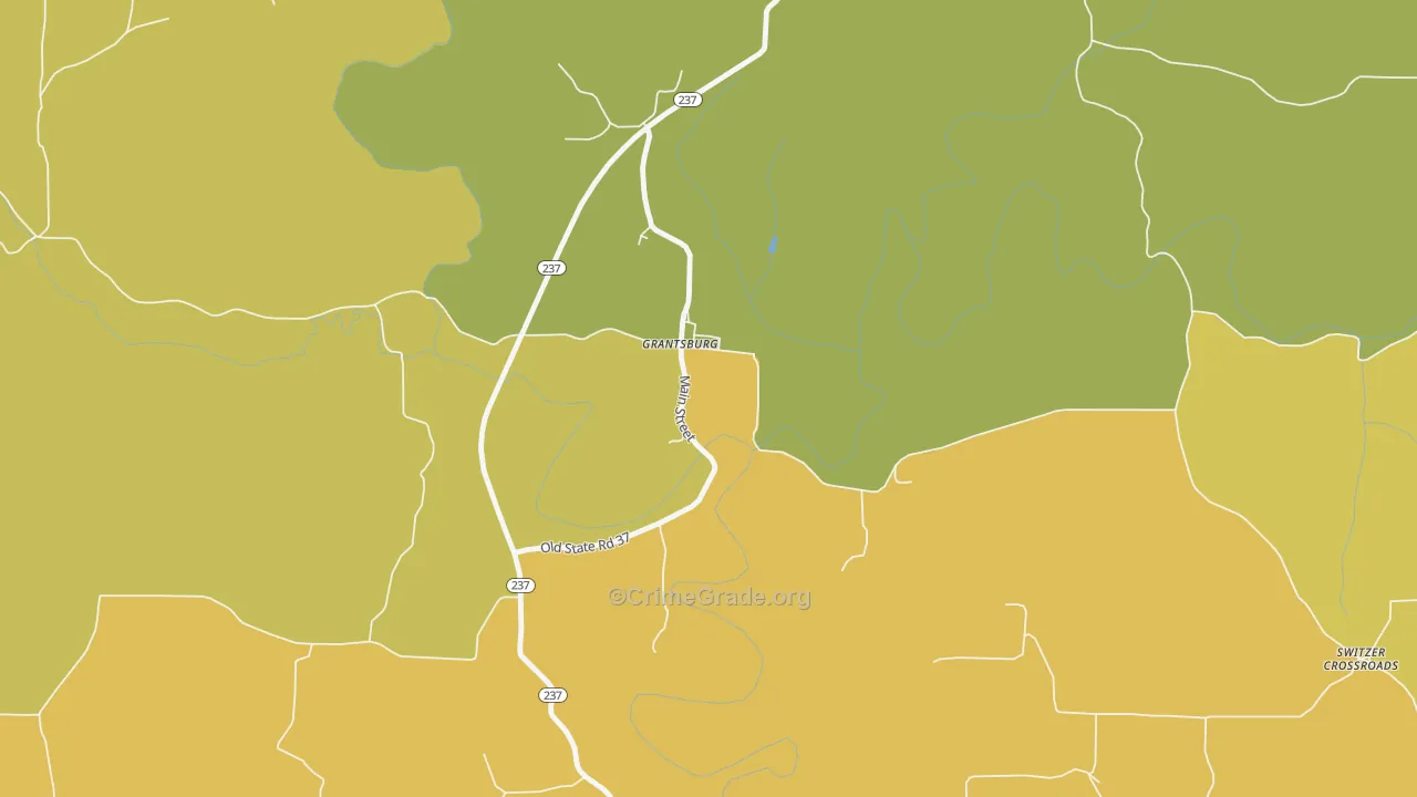 47123, IN Map of Drug-Related Crime Rates