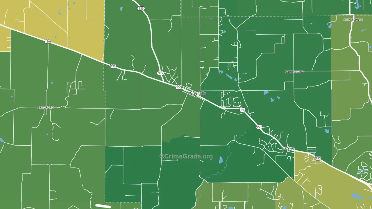 47124, IN Map of Drug-Related Crime Rates