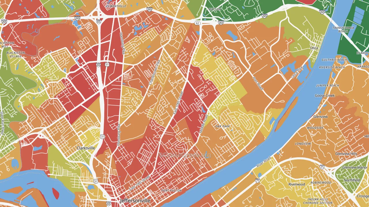 47130, IN Map of Drug-Related Crime Rates