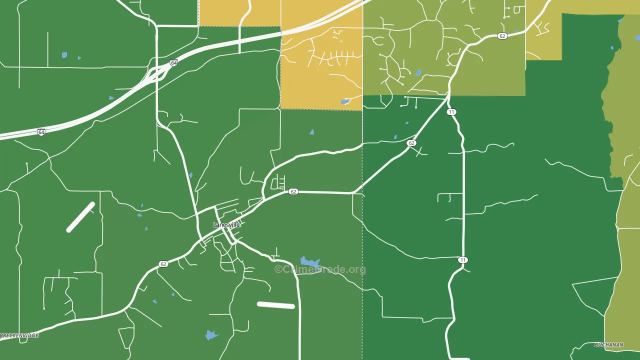 47136, IN Map of Drug-Related Crime Rates