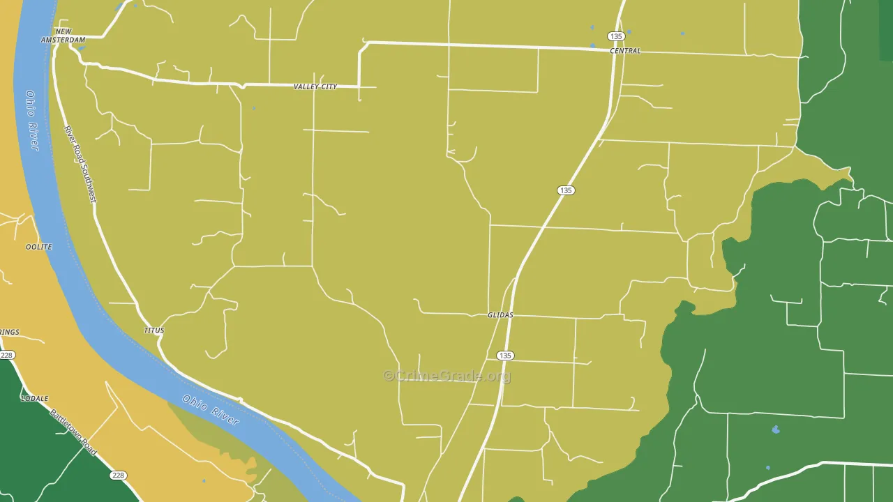 47142, IN Map of Drug-Related Crime Rates