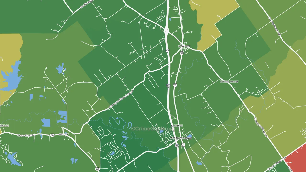 47143, IN Map of Drug-Related Crime Rates