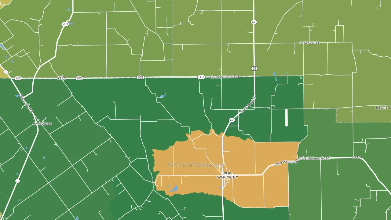 47147, IN Map of Drug-Related Crime Rates