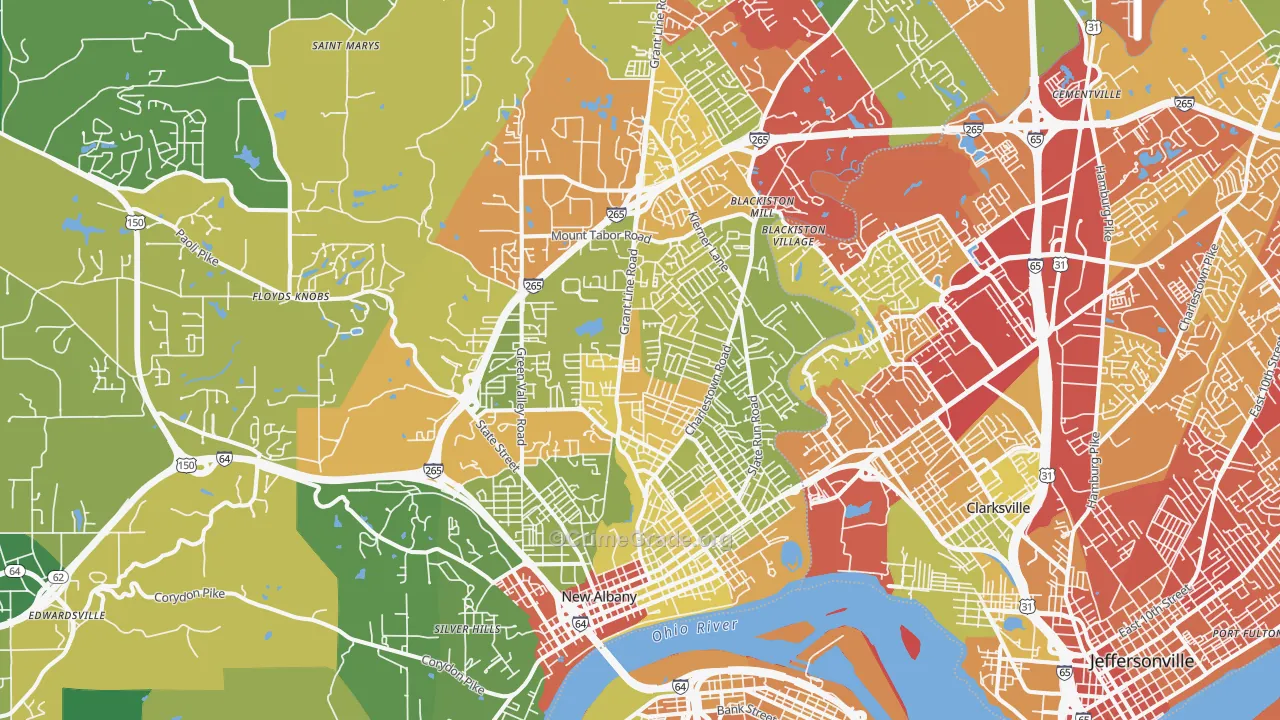 47150, IN Map of Drug-Related Crime Rates